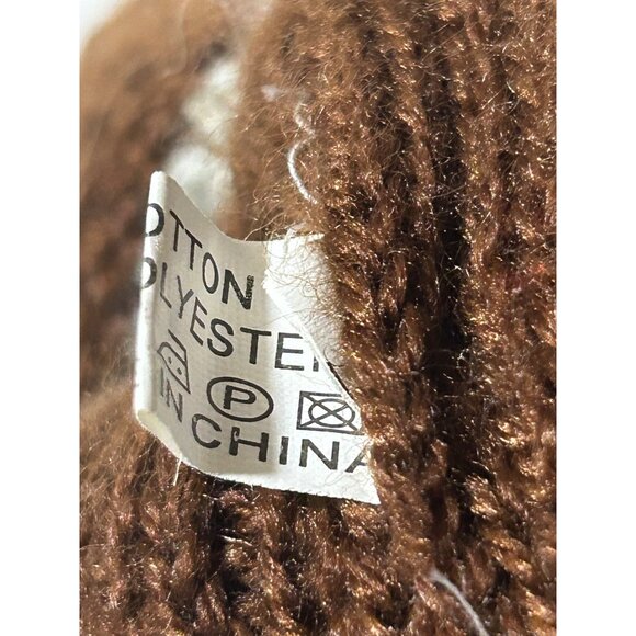 Handmade Crochet Cloche Hat Brown Cream Faux Fur Flower Retro Cottagecore - Picture 4 of 8